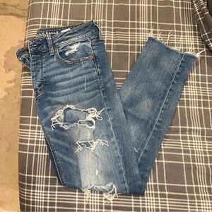 American Eagle Outfitters Women's Ripped Blue tomgirl Jeans
